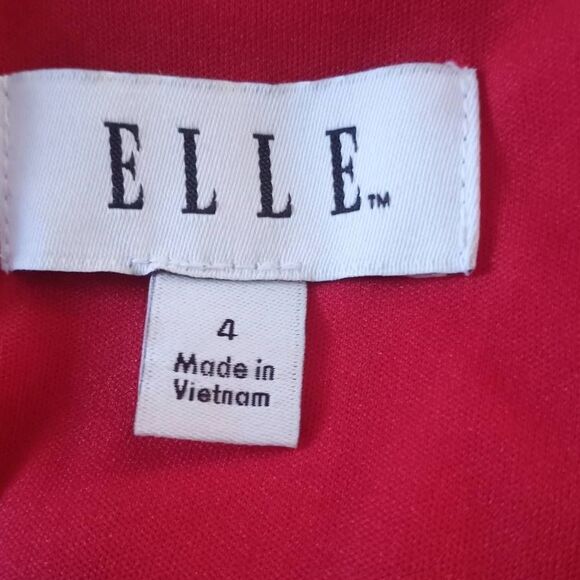 ELLE RED & BLACK DRESS SZ.4 EUC. NO BELT. - Picture 6 of 8